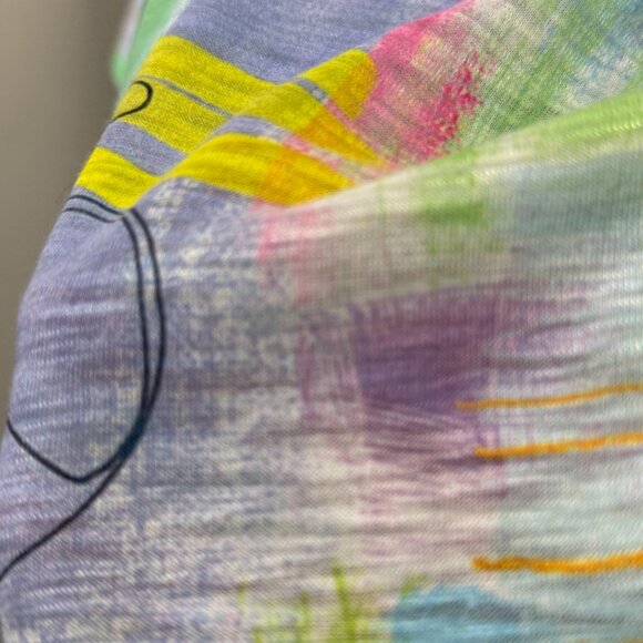 Graphic Tropical Print Top Short Sleeves Size 1X - Picture 7 of 7